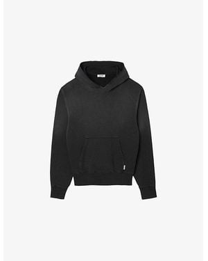 Sandro Logo-Tag Relaxed-Fit Cotton Hoody - Black