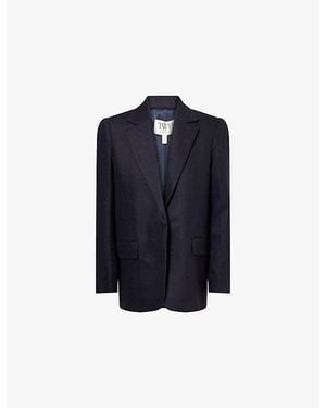 Twp Jillian Notch-Lapels Stretch-Wool And Cashmere Blazer - Blue