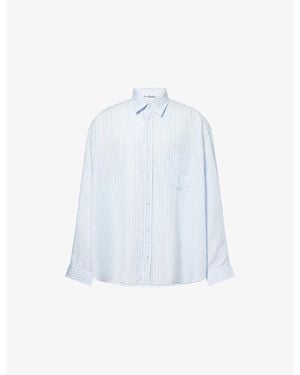 Acne Studios Soffia Pinstripe Woven Shirt - Blue
