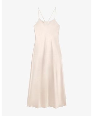 The White Company Cross-Back Maxi Silk Nightdress - Natural