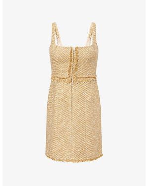 ME+EM Metallic Tweed Mini Dress - Natural