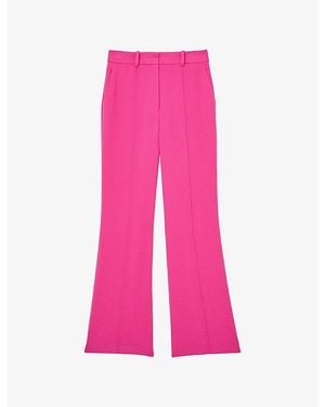 Reiss Skye Flared-Leg Stretch-Woven Pants - Pink