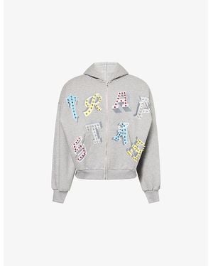 Trapstar Wildcard 20 Embellished Cotton-Jersey Hoody - White
