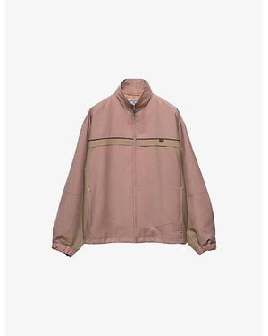 Prada Contrast-Panel Oversized-Fit Wool Jacket - Brown