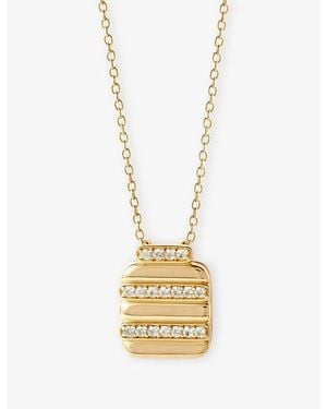 Astley Clarke Aurora Ridge Locket 18Ct Vermeil And Sapphire Pendant Necklace - Metallic