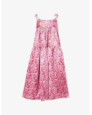 Sister Jane Primavera Shoulder-Straps Woven Dress - Pink