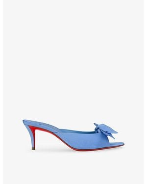 Christian Louboutin Mulazee 60 Silk Mules - Blue