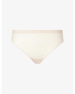 Spanx Supersmooth Day To Date Night Stretch-Lace Thong - White