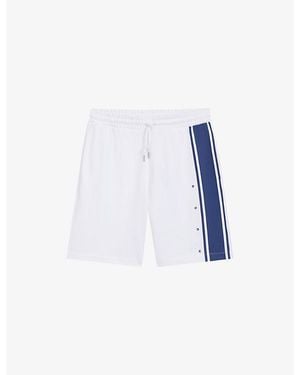 HUGO Side-Stripe Relaxed-Fit Cotton Shorts - Blue