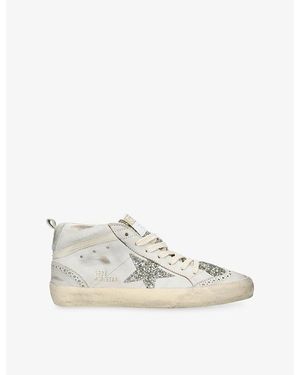 Golden Goose Mid Star 15647 Suede And Leather Trainers - Natural