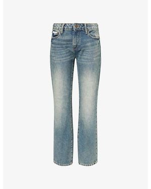 Juicy Couture Embroidered-Logo Low-Rise Bootcut Denim Jeans - Blue
