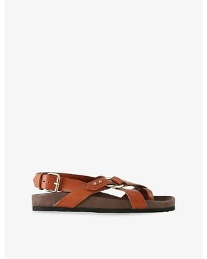 Soeur Mexico-Tone Leather Sandals - Multicolour