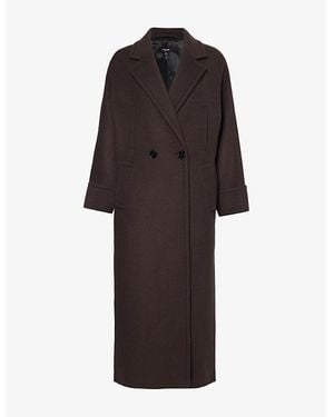 ME+EM Everyday Double-Breasted Relaxed-Fit Wool-Blend Coat - Brown