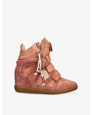 Isabel Marant Bekett Wedge Suede High-Top Trainers - Brown