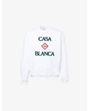 CASABLANCA Boucle Embroidered Cotton Sweatshirt - White