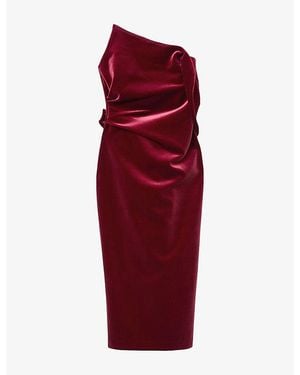 Reiss Dasha Structured Strapless Stretch-Velvet Midi Dress