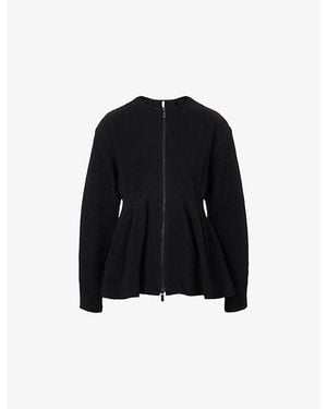 CFCL Hypha Peplum Zip Knitted Blouson Jacket - Black