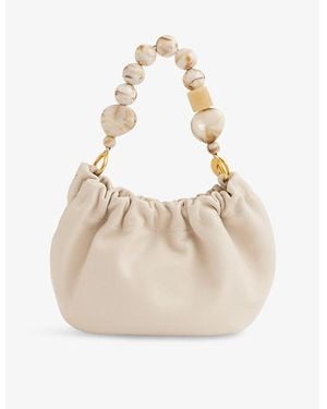 Reiss Erin Leather Shoulder Bag - Natural