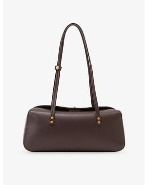 Reiss Devora Leather Shoulder Bag - Brown