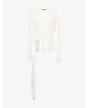 DARKPARK Luna Asymmetric Detail Jersey Top - White