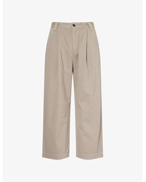 Agolde Gaius Pleated Cotton-Chino Pants - Natural