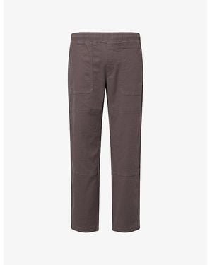 Arne Straight-Leg Worker Cotton-Blend Trousers - Brown