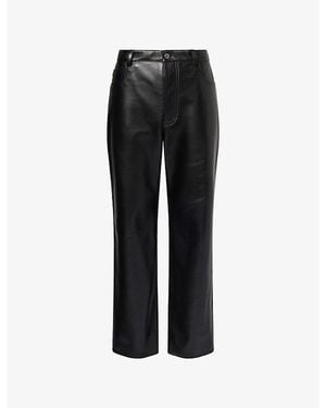 Bottega Veneta Intrecciato-Pocket Leather Trousers - Black