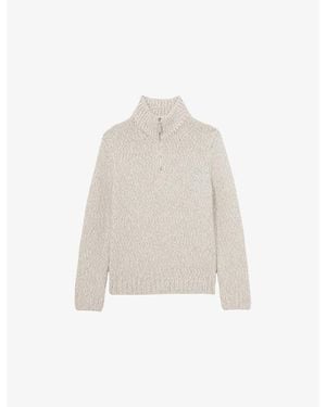 Reiss Seb Half-Zip Knitted Jumper - White