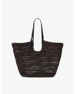 AllSaints Ara Knotted Leather Tote Bag - Black