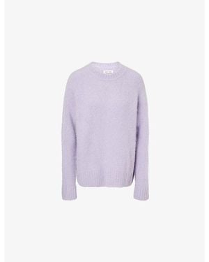 Samsøe & Samsøe Sajeanne Round-Neck Stretch-Wool Blend Jumper - Purple