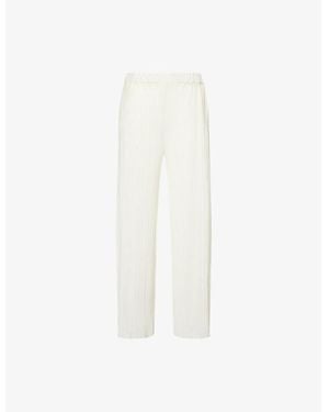 Samsøe & Samsøe Uma Wide-Leg Stretch-Polyester Pants - White