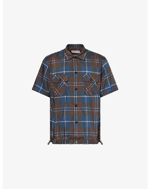 Sacai Plaid Short-Sleeves Woven Shirt - Blue