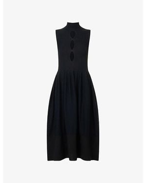 CFCL Rivulet Cut-Out Knitted Midi Dress - Black