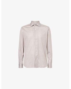 Corneliani Long-Sleeve Regular-Fit Cotton Shirt - Pink
