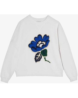 Ted Baker Karlaih Boucle-flower Cotton Sweatshirt - White
