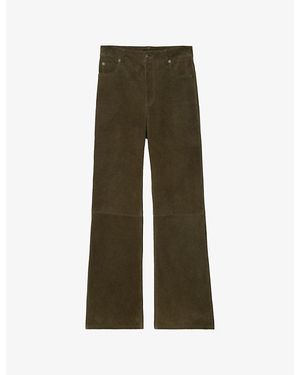 Zadig & Voltaire Evy Suede Leather Trousers - Green