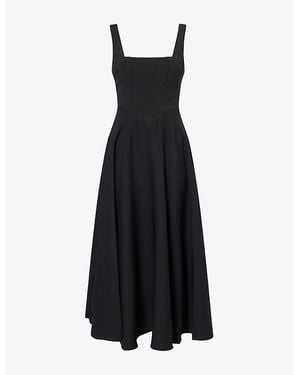 Odd Muse The Ultimate Muse Square-Neck Stretch-Woven Midi Dress - Black