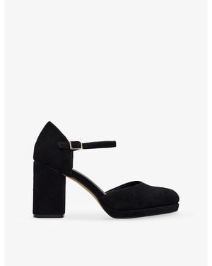 Phase Eight Platform Heeled Suede Shoes - Black