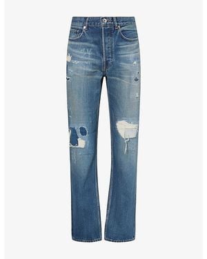 JW Anderson Distressed Straight-Leg Denim Jeans - Blue
