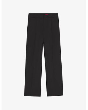 HUGO Wide-Leg High-Rise Stretch-Woven Trousers - Black