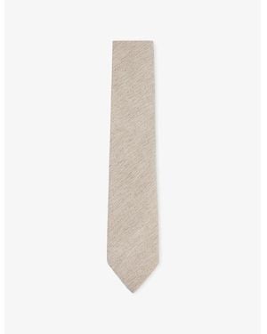 Reiss Donato Wool And Silk Tie - White