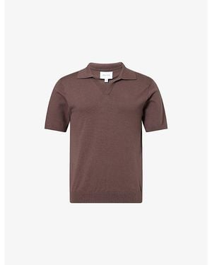 Raith Privia Short-Sleeve Knitted Polo Top - Brown