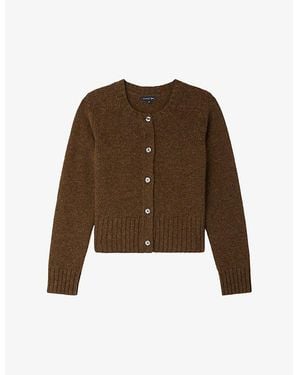 Soeur Lyne Ribbed-Trim Wool-Blend Knitted Cardigan - Brown