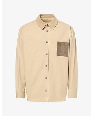 Loewe Suede Patch Cotton Overshirt - Natural