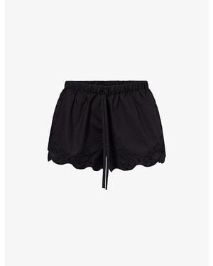 SIR. Klara Embroidered Cotton Shorts - Black