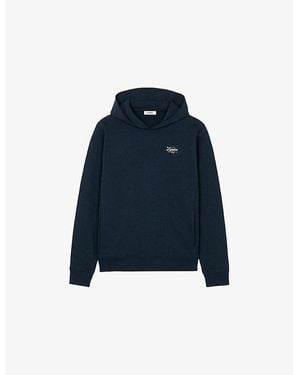 Sandro Cotton Logo Atelier Hoodie - Blue