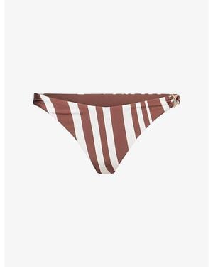 Seafolly Coastline Striped Bikini Bottoms - White
