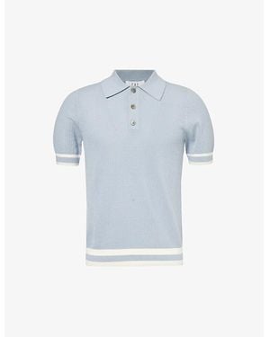 CHE Quinn Stripe-Trimmed Cotton-Knit Polo Shirt - Blue