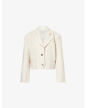 Atelier Ninety Five Oversized Boxy Woven Blazer - White