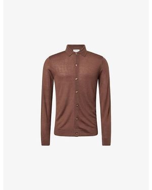 Raith Edgar Classic-Collar Wool Blend Shirt - Brown